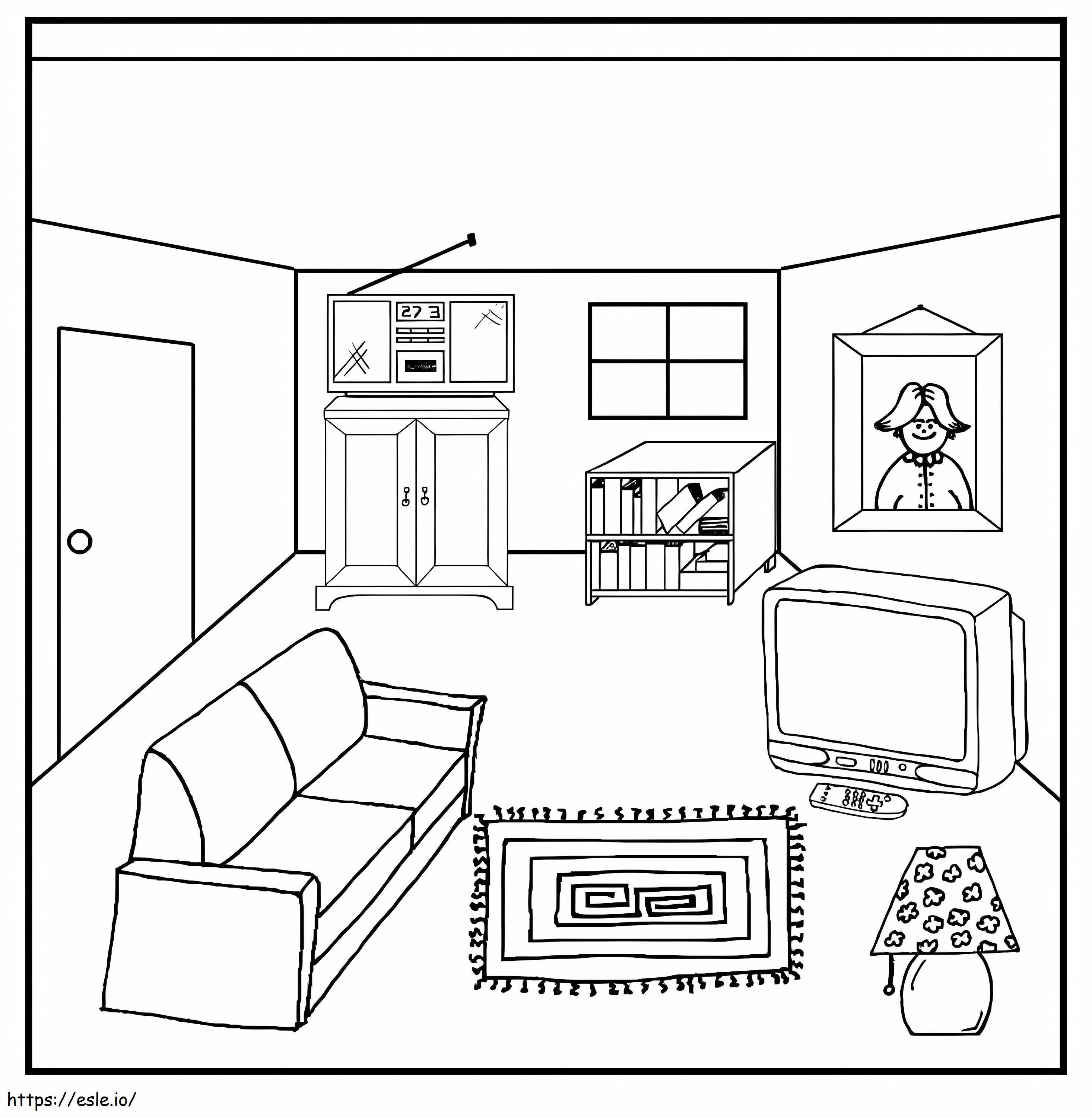 Lovely Living Room coloring page