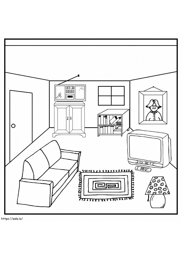 Lovely Living Room coloring page