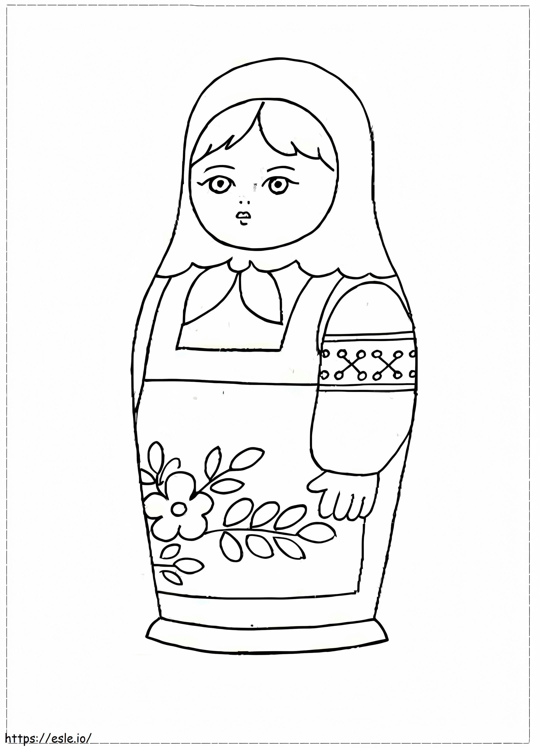 A Matryoshka Doll coloring page