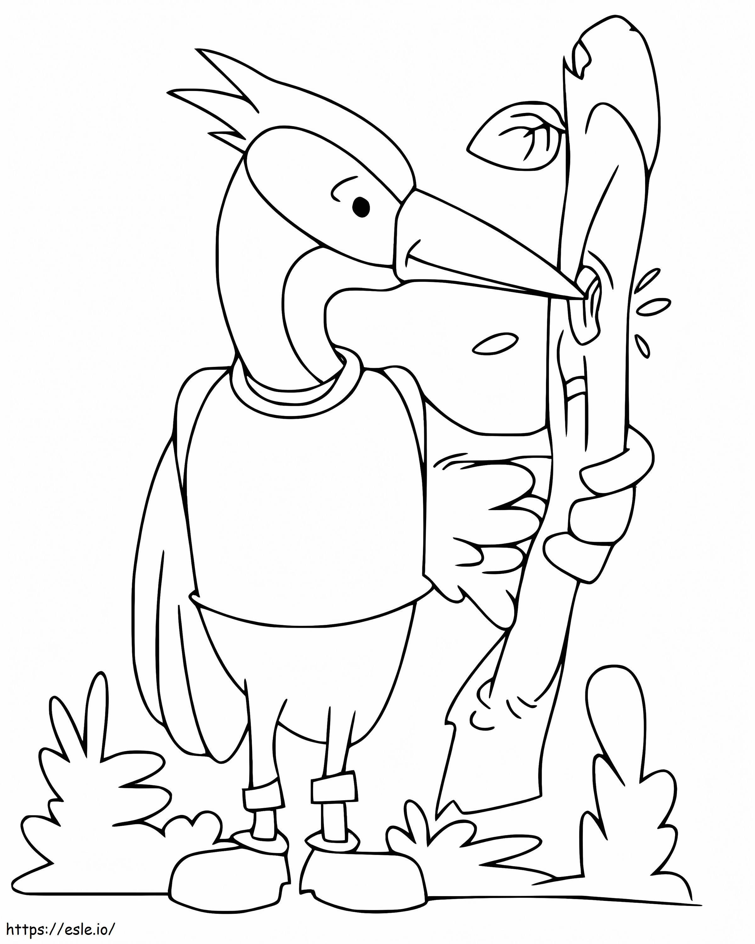 Animated Woodpecker coloring page