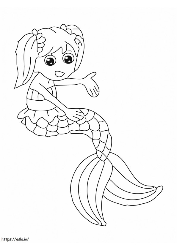 Kleine dünne Meerjungfrau ausmalbilder