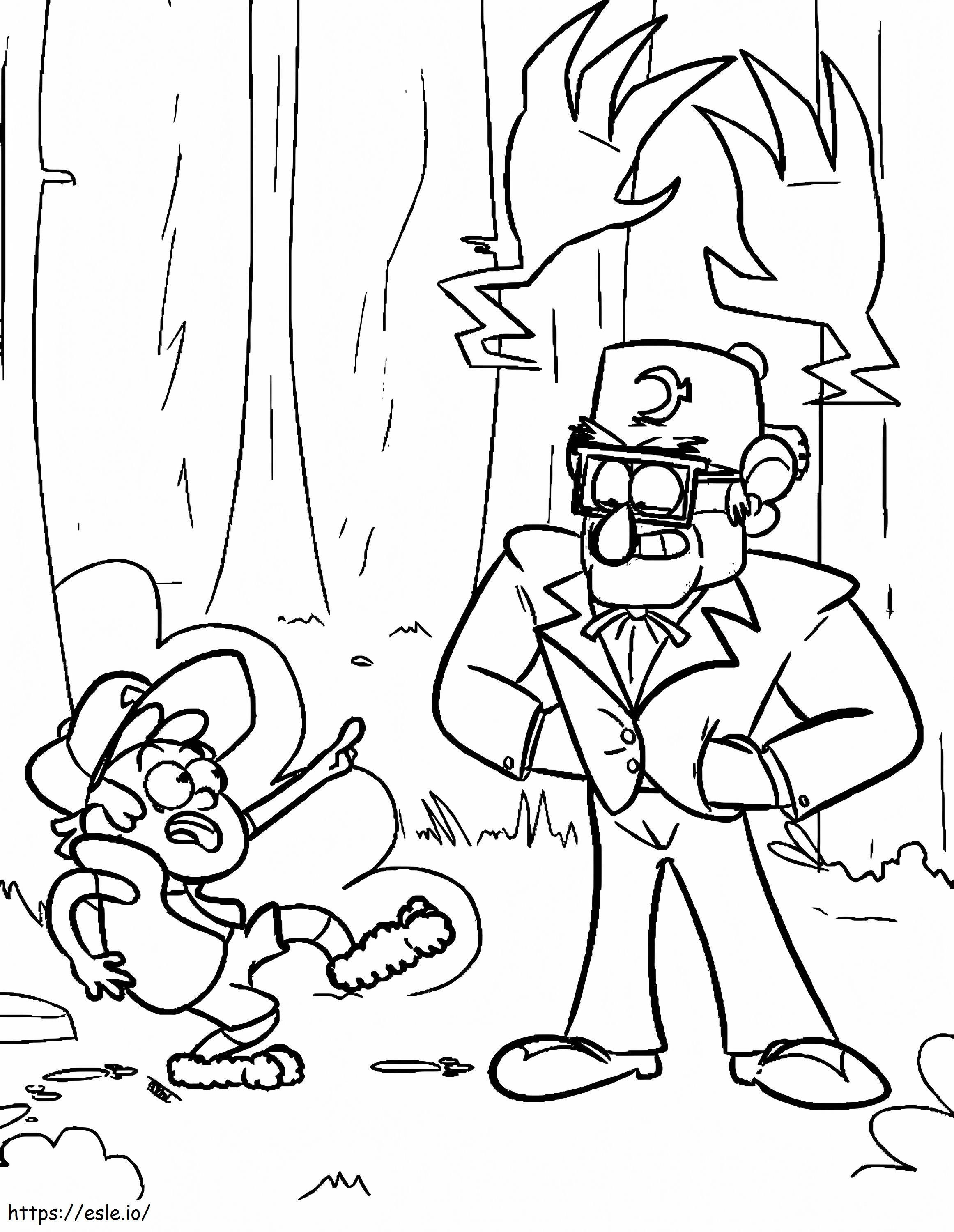 Dipper e Tivô Stan para colorir