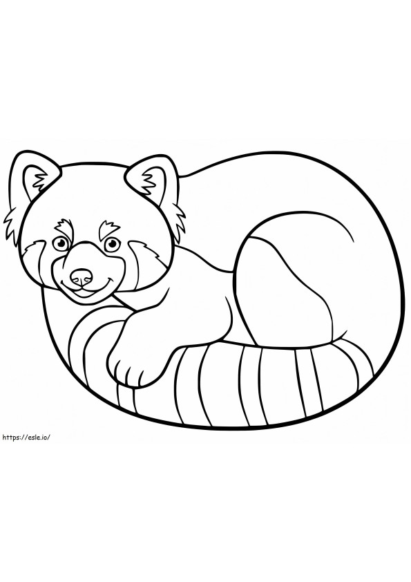 Panda rosso 8 da colorare