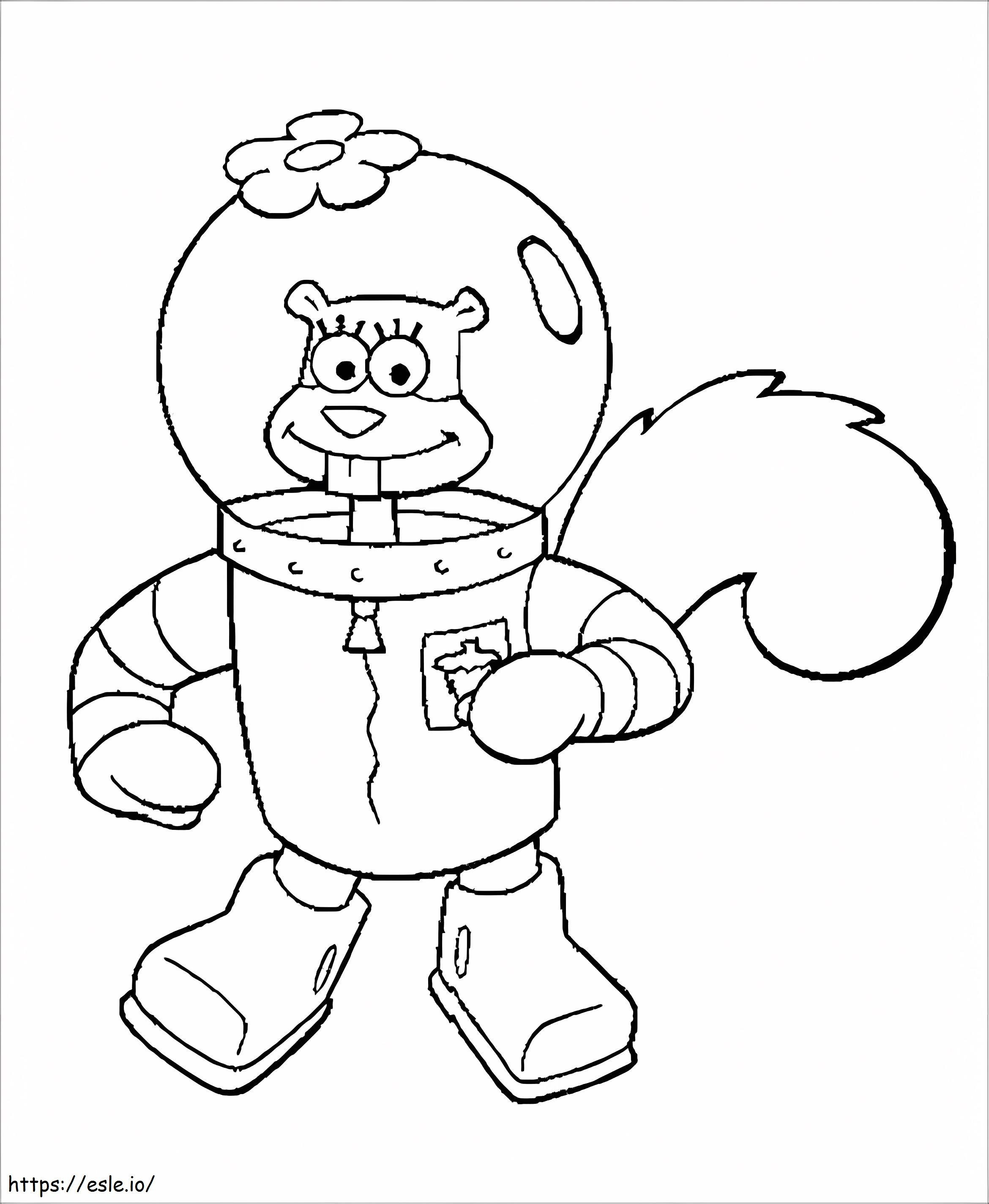 Smiling Sandy Cheeks coloring page