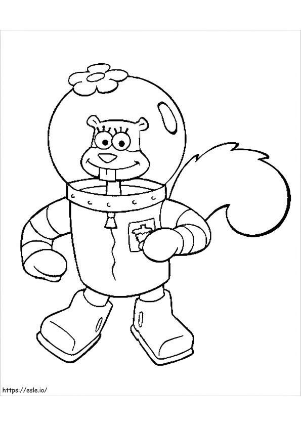 Smiling Sandy Cheeks coloring page