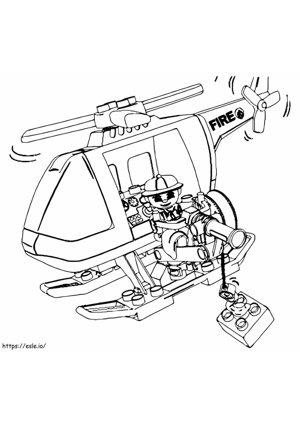 Coloriage Hélicoptère Lego 2 à imprimer dessin