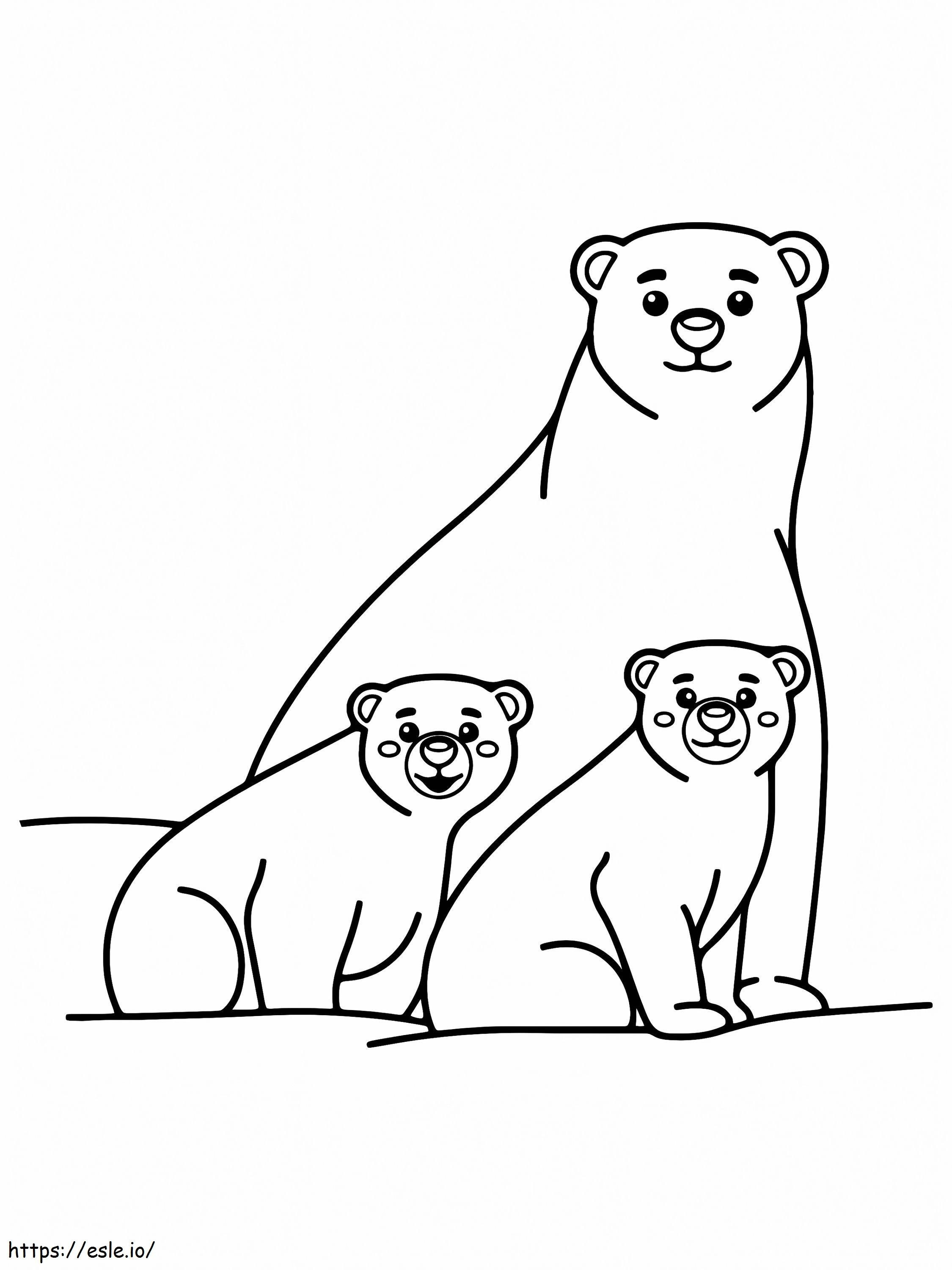 Hewan Arktik Beruang yang Menggemaskan Gambar Mewarnai