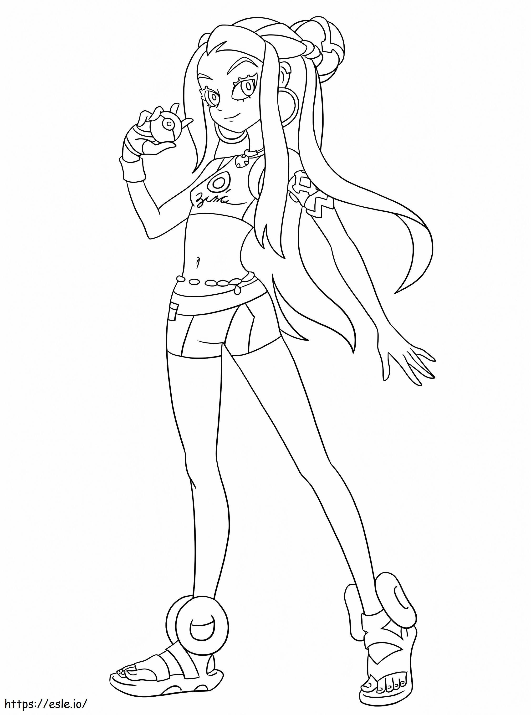 Nessa Pokemon Gym Leader coloring page