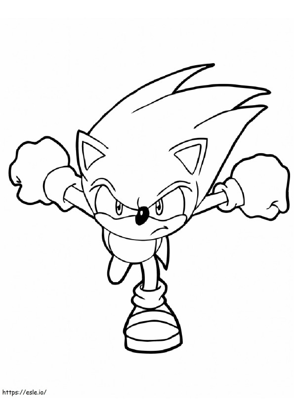Sonic súper rápido para colorear