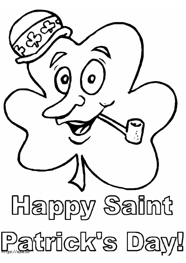 Happy Saint Patricks Day Shamrock coloring page