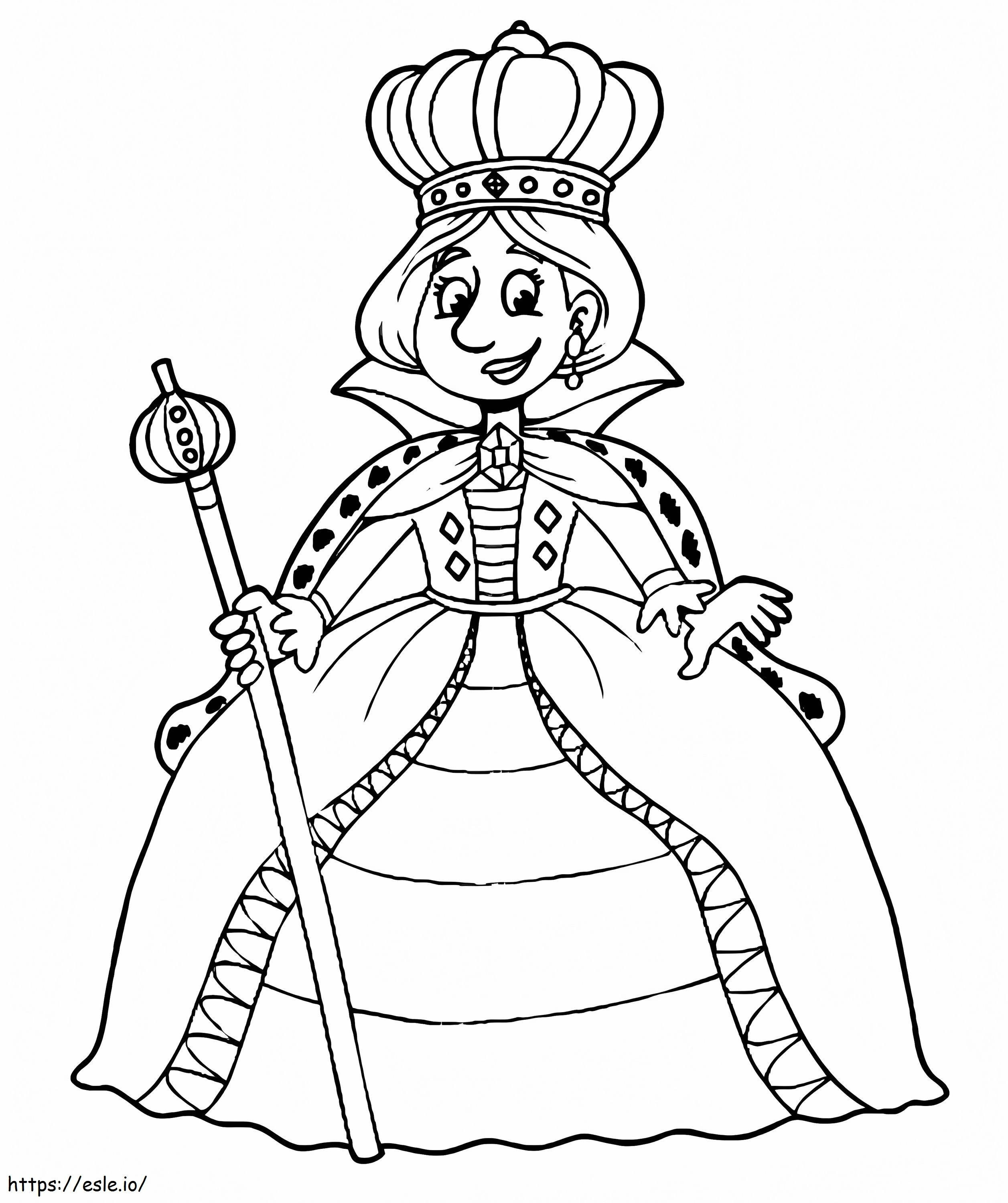 Happy Queen coloring page