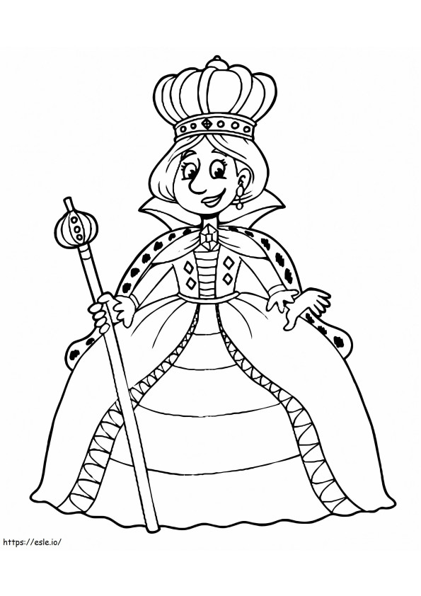 Happy Queen coloring page