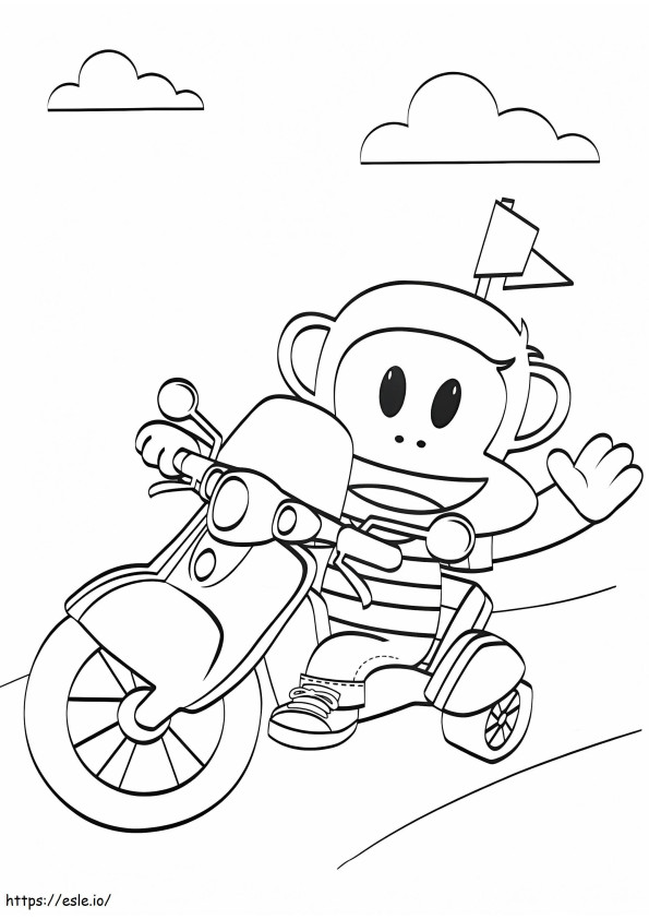 Julius Driving Motobike A4 coloring page
