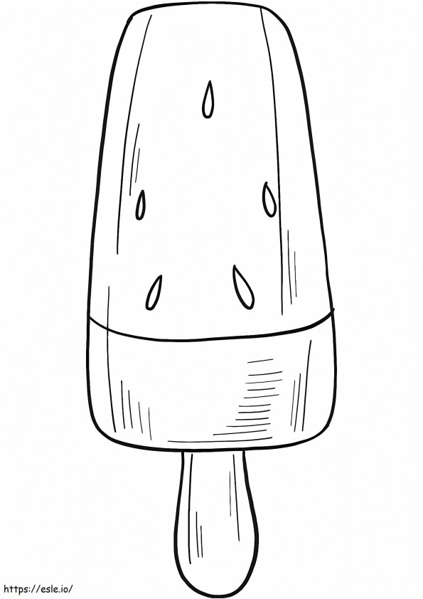 Printable Watermelon Popsicle coloring page
