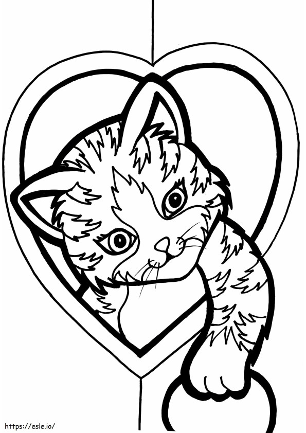 Basic Kawaii Cat coloring page