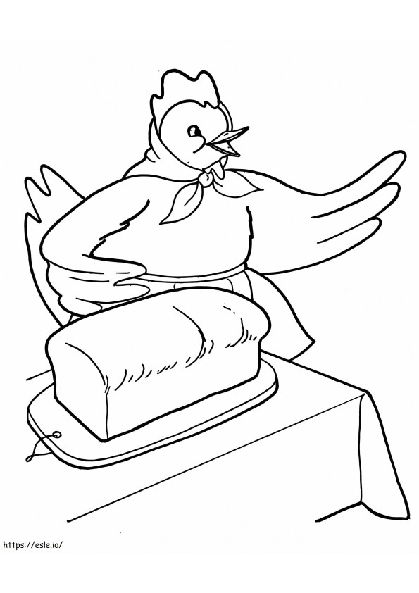 Hen With Bread coloring page