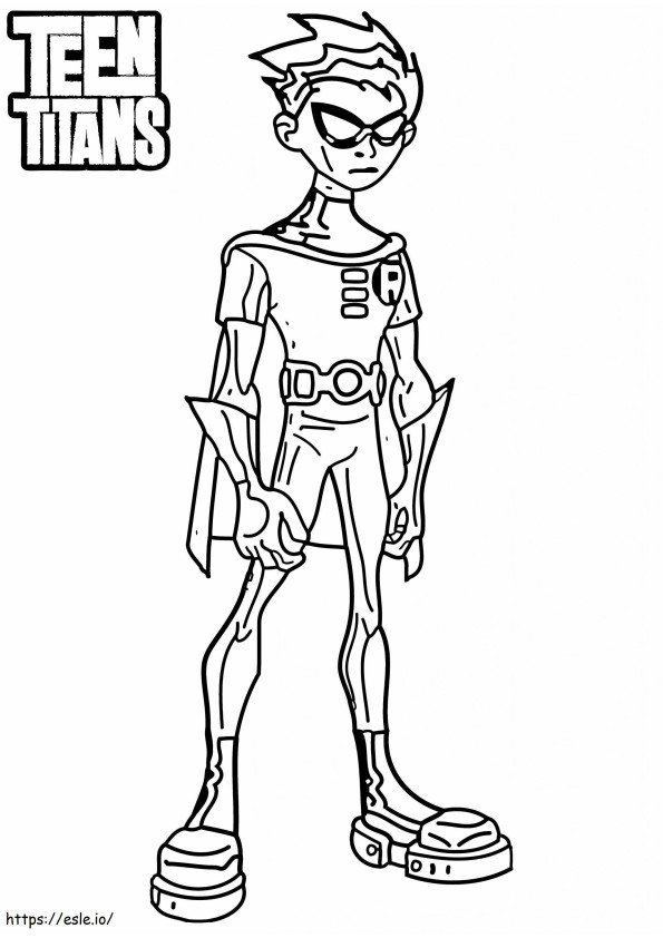Coloriage  Robin pour les enfants avec Teen Titans Robin imprimable gratuitement 6 à imprimer dessin