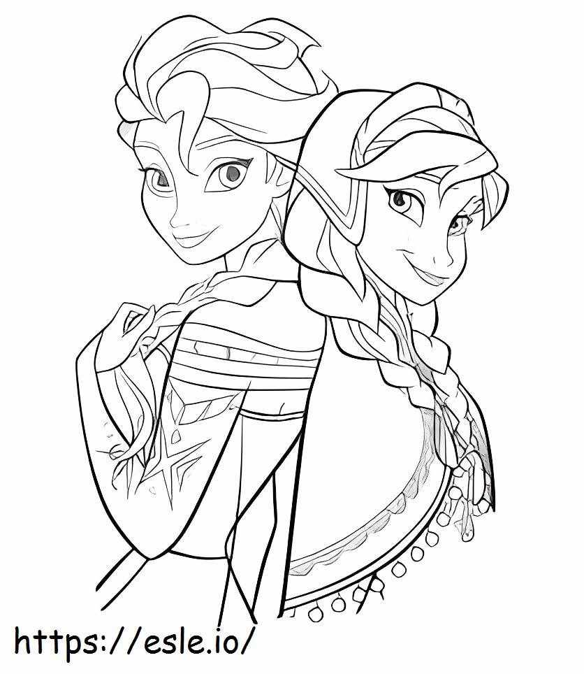 Elsa ve Anna Gökyüzüne Bakıyor boyama