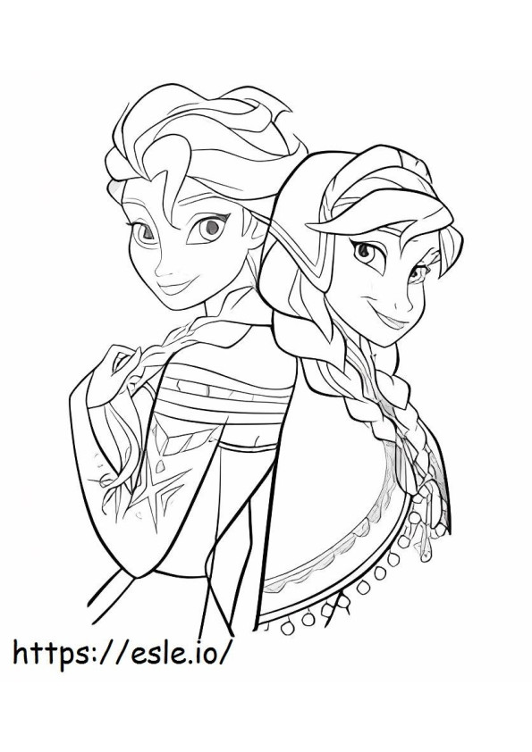 Elsa And Anna Looking At The Sky coloring page