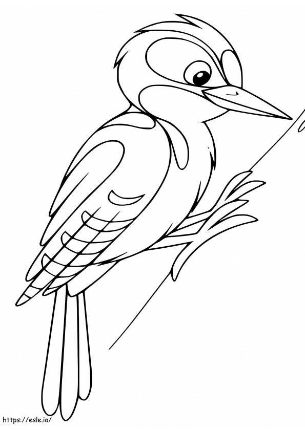 Happy Woodpecker coloring page
