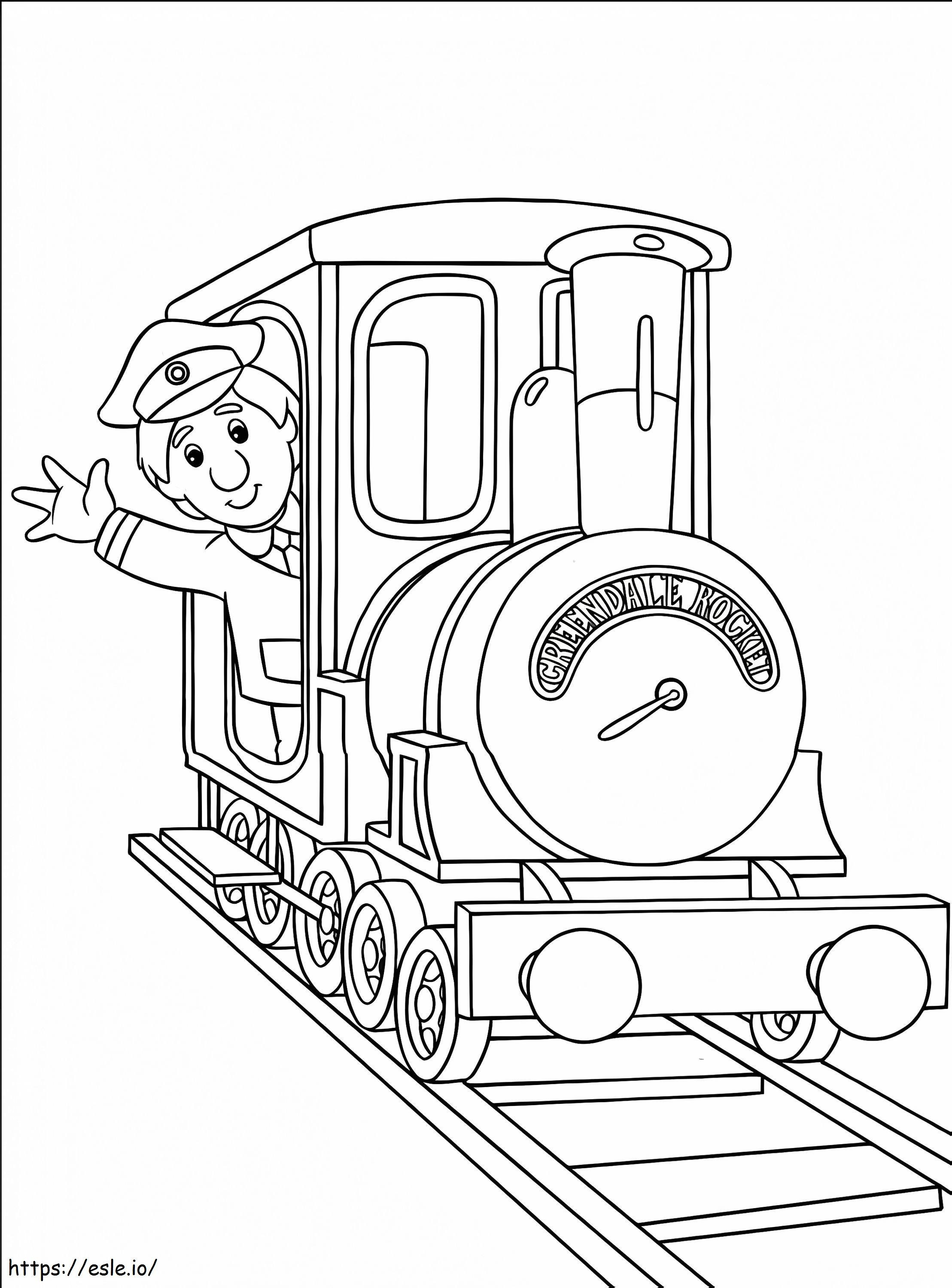 Carteiro Pat On Train para colorir