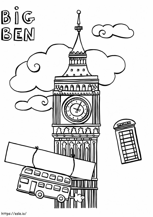 Coloriage Big Ben 6 à imprimer dessin