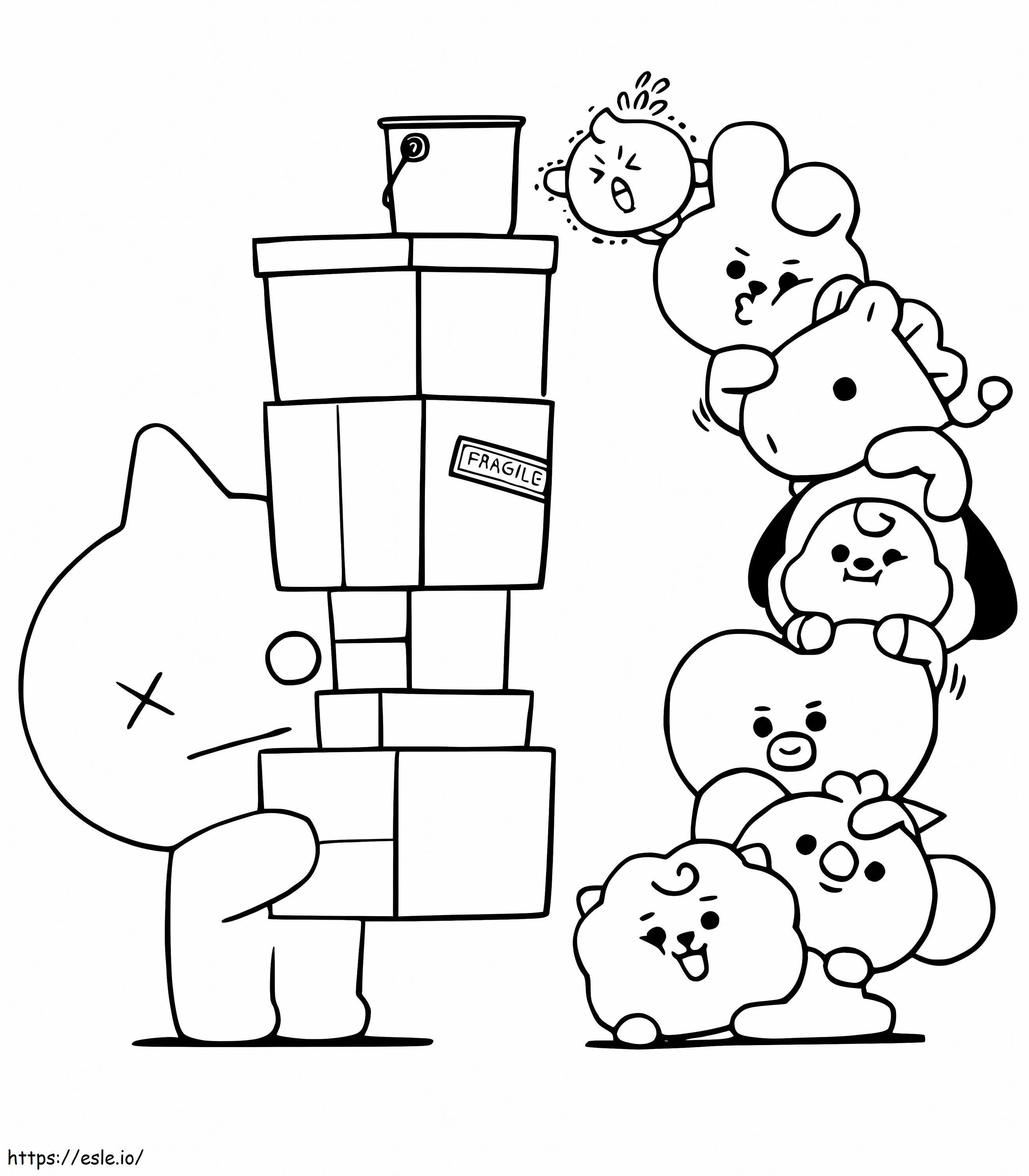 Funny BT21 coloring page