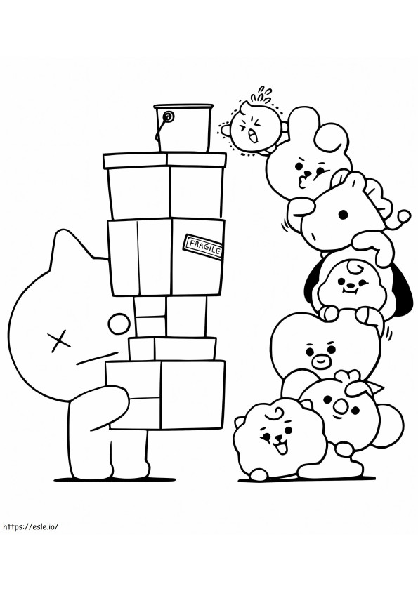 Funny BT21 coloring page
