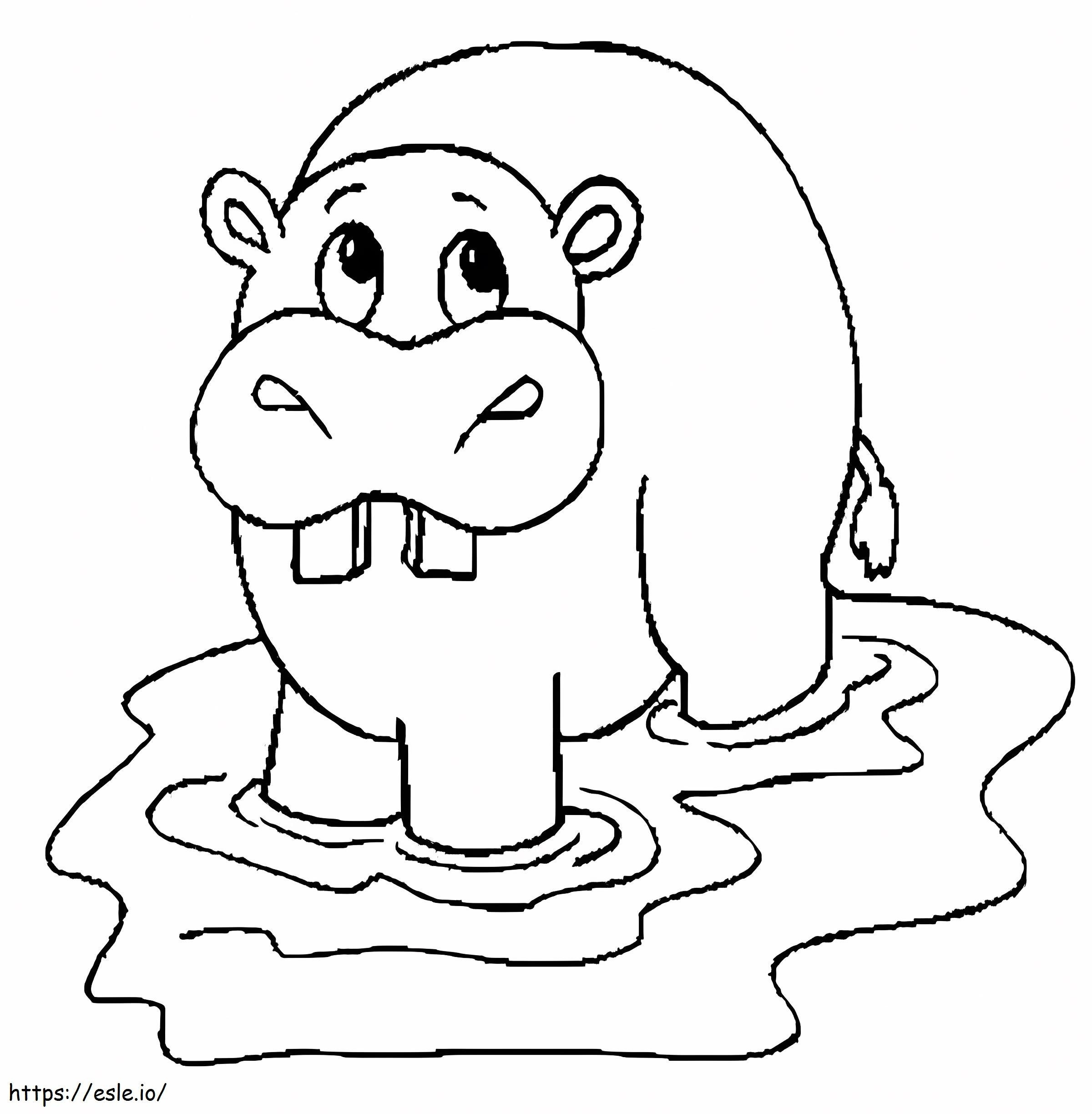 Coloriage Dessin d'hippopotame à imprimer dessin