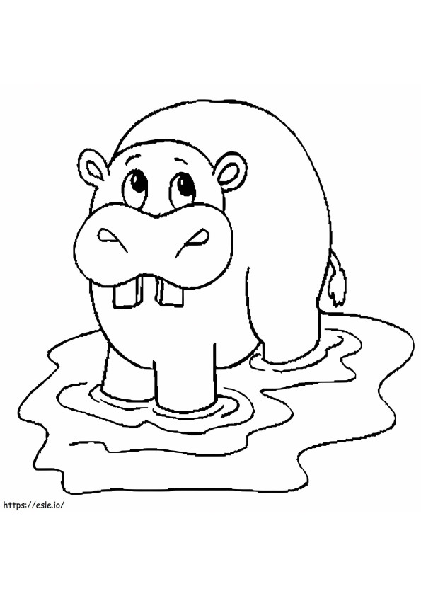 Hippopotamus Drawing coloring page