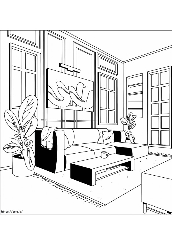 Beautiful Living Room coloring page