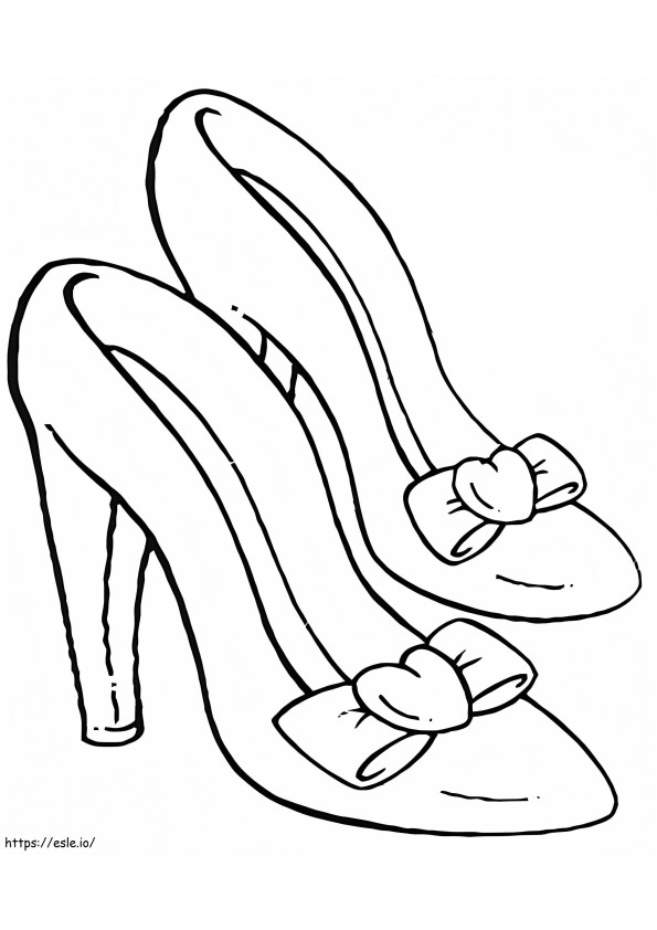 Desen pantofi de damă de colorat