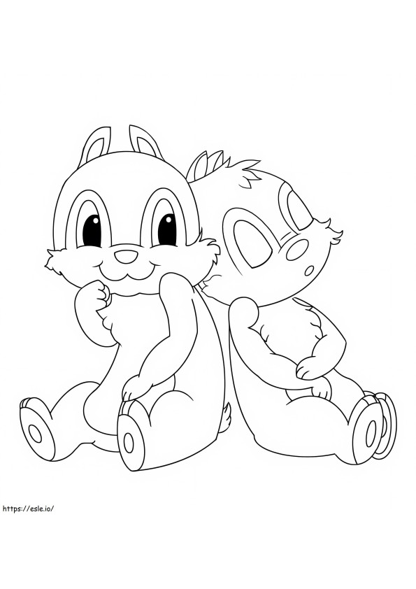 Adorable Chip And Dale coloring page