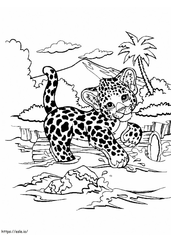 Gepard W Rzece kolorowanka