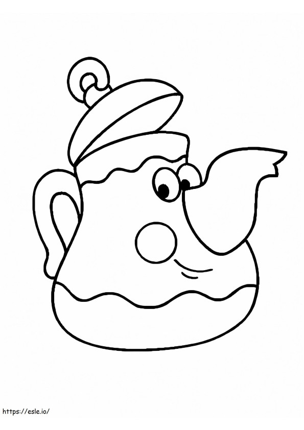 Happy Teapot coloring page