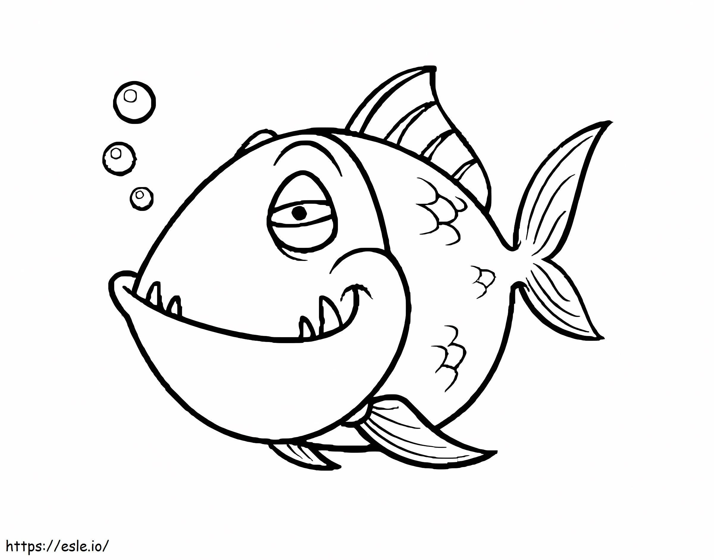 Piranha Smiling coloring page