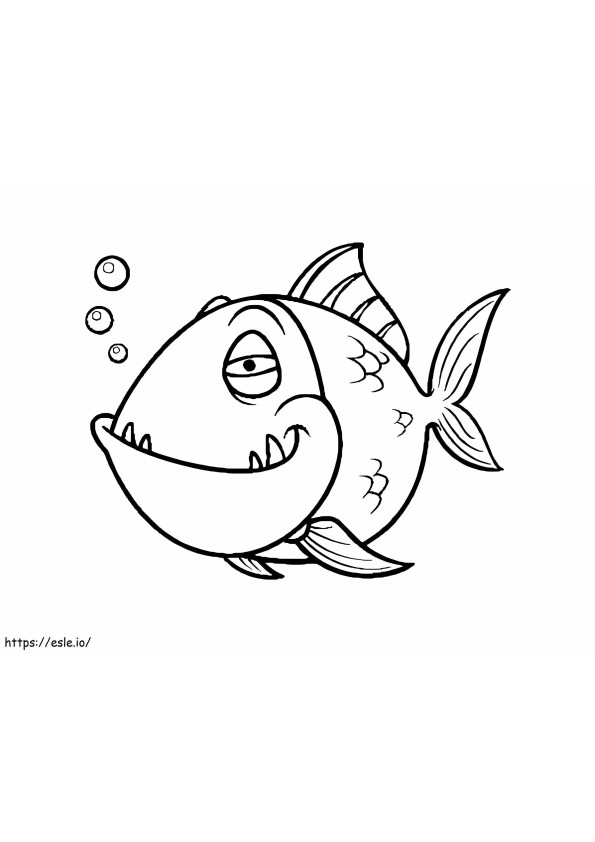 Coloriage Piranha souriant à imprimer dessin