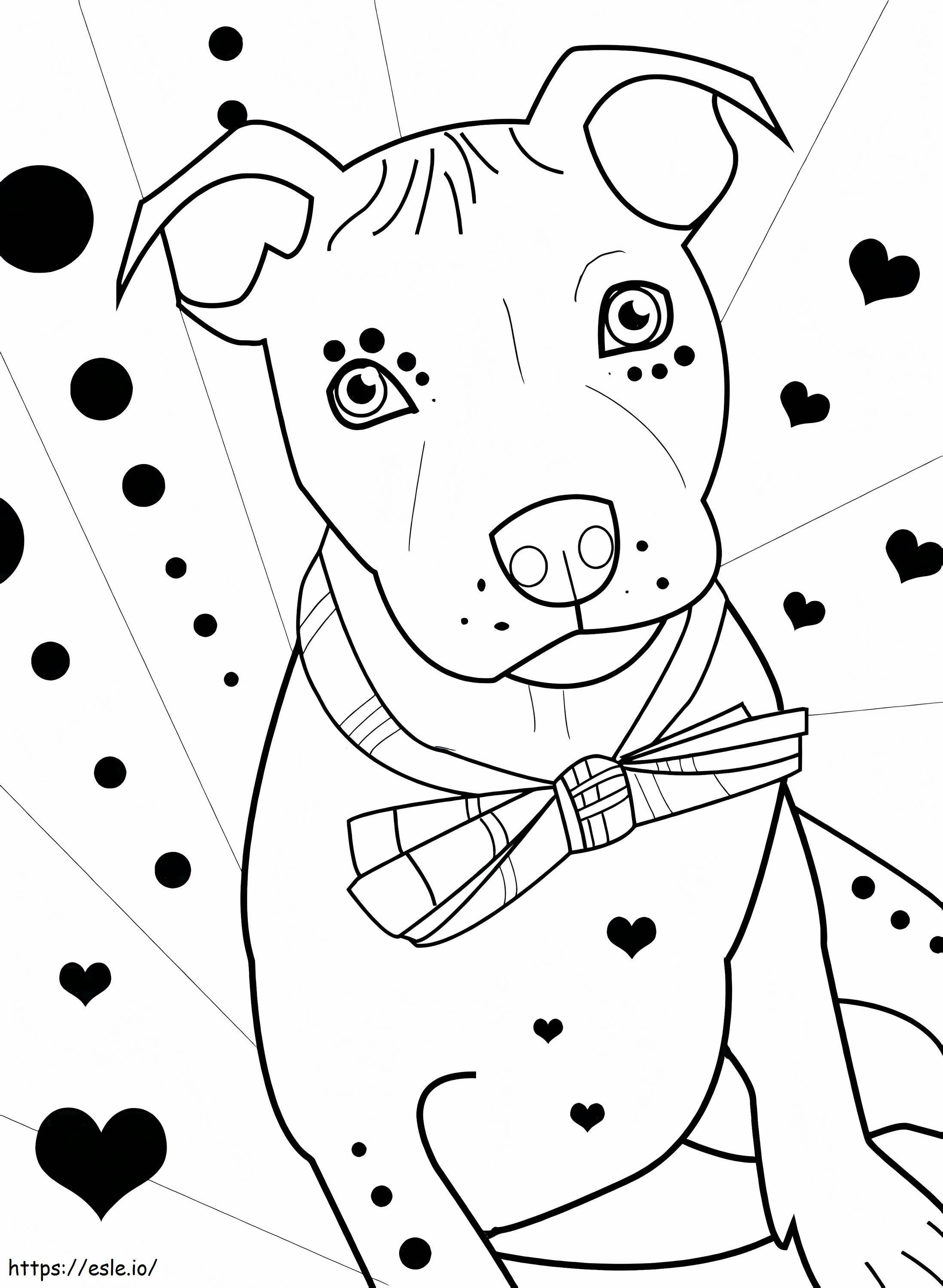 Coloriage Pitbull adorable à imprimer dessin
