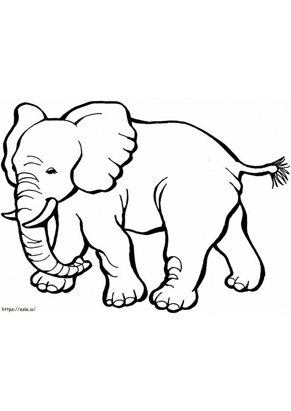 Elefante caminando para colorear