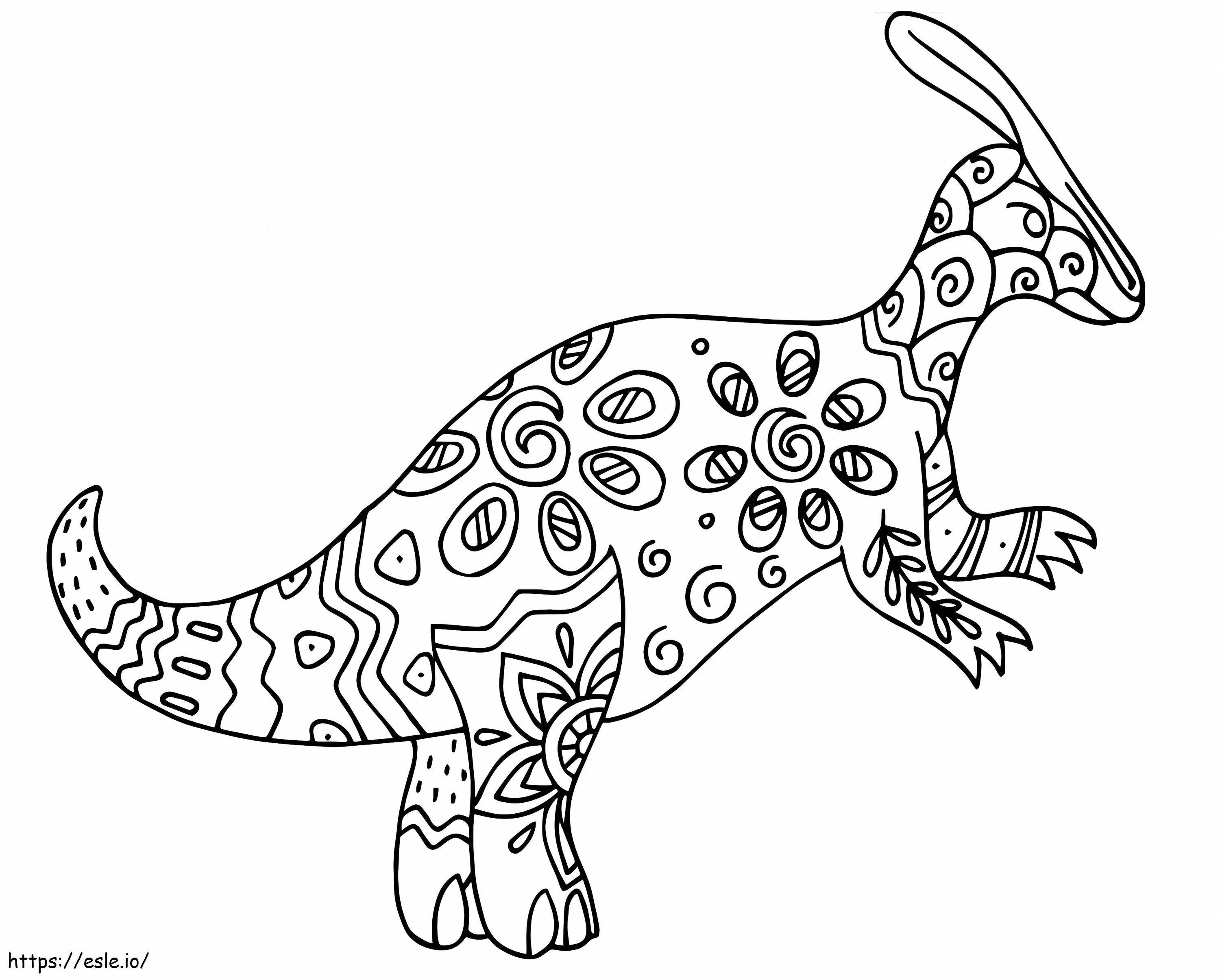 Parasaurolophus Alebrije coloring page