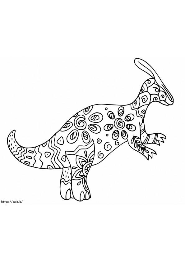 Coloriage Parasaurolophus Alebrije à imprimer dessin