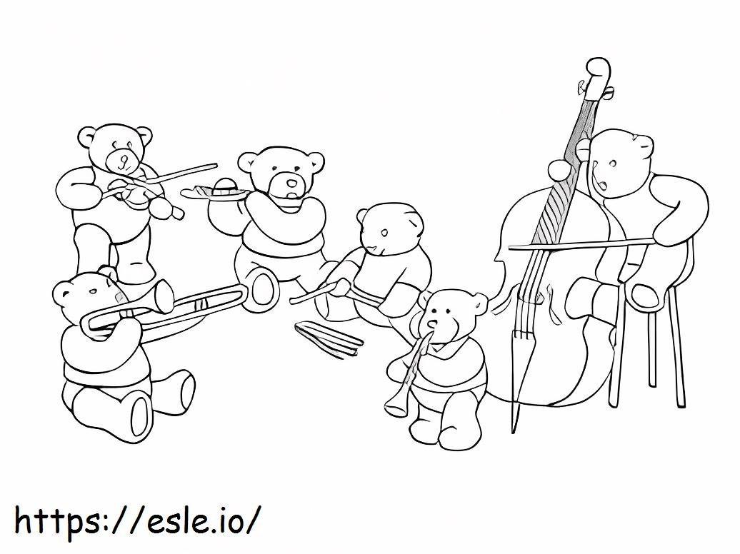 Oso gra na instrumencie muzycznym kolorowanka