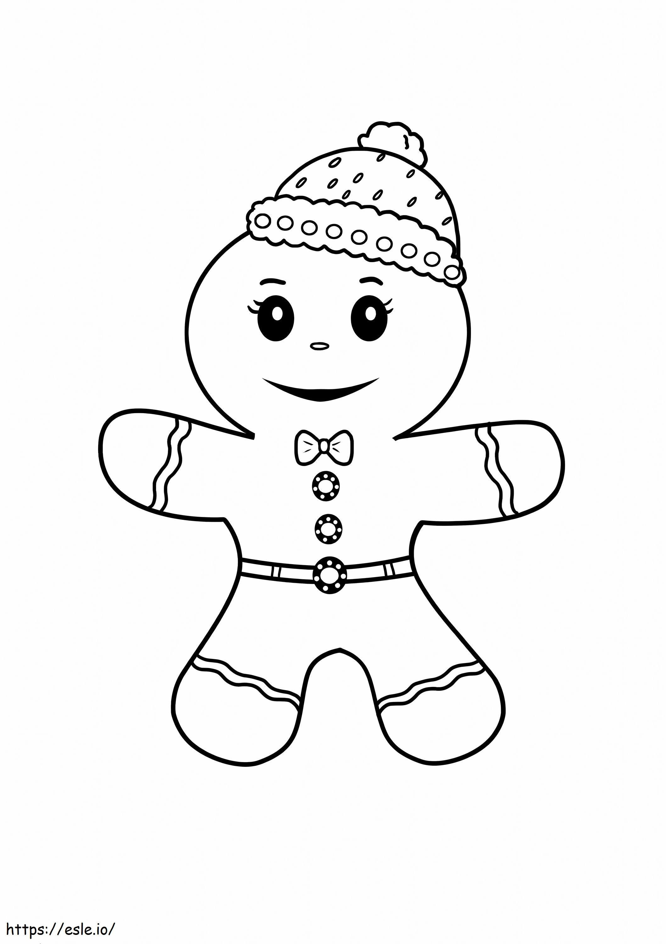 Gingerbread Man In Winter coloring page