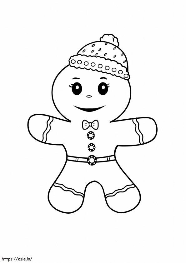 Gingerbread Man In Winter coloring page