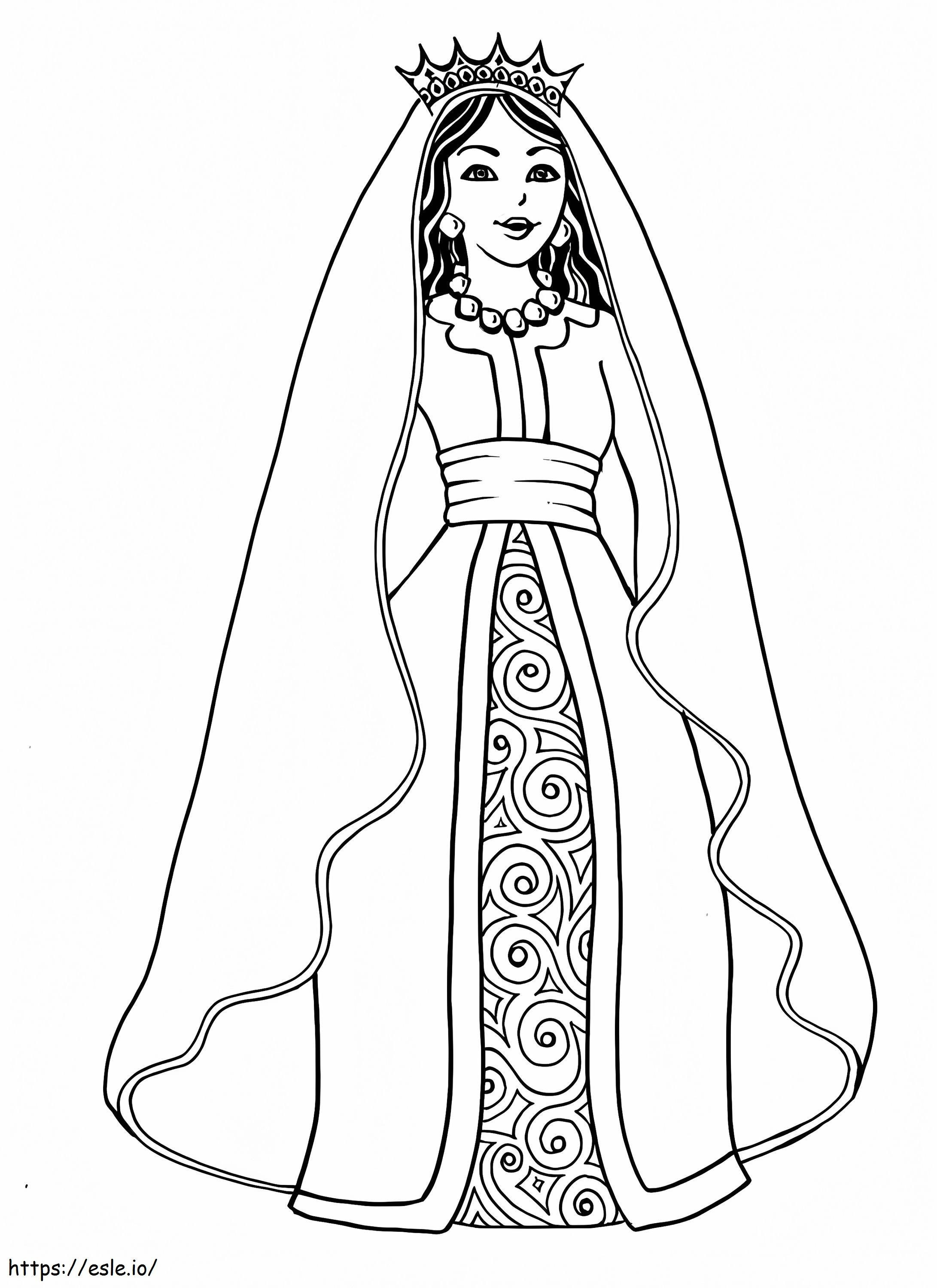 Tulostettava Queen Esther värityskuva