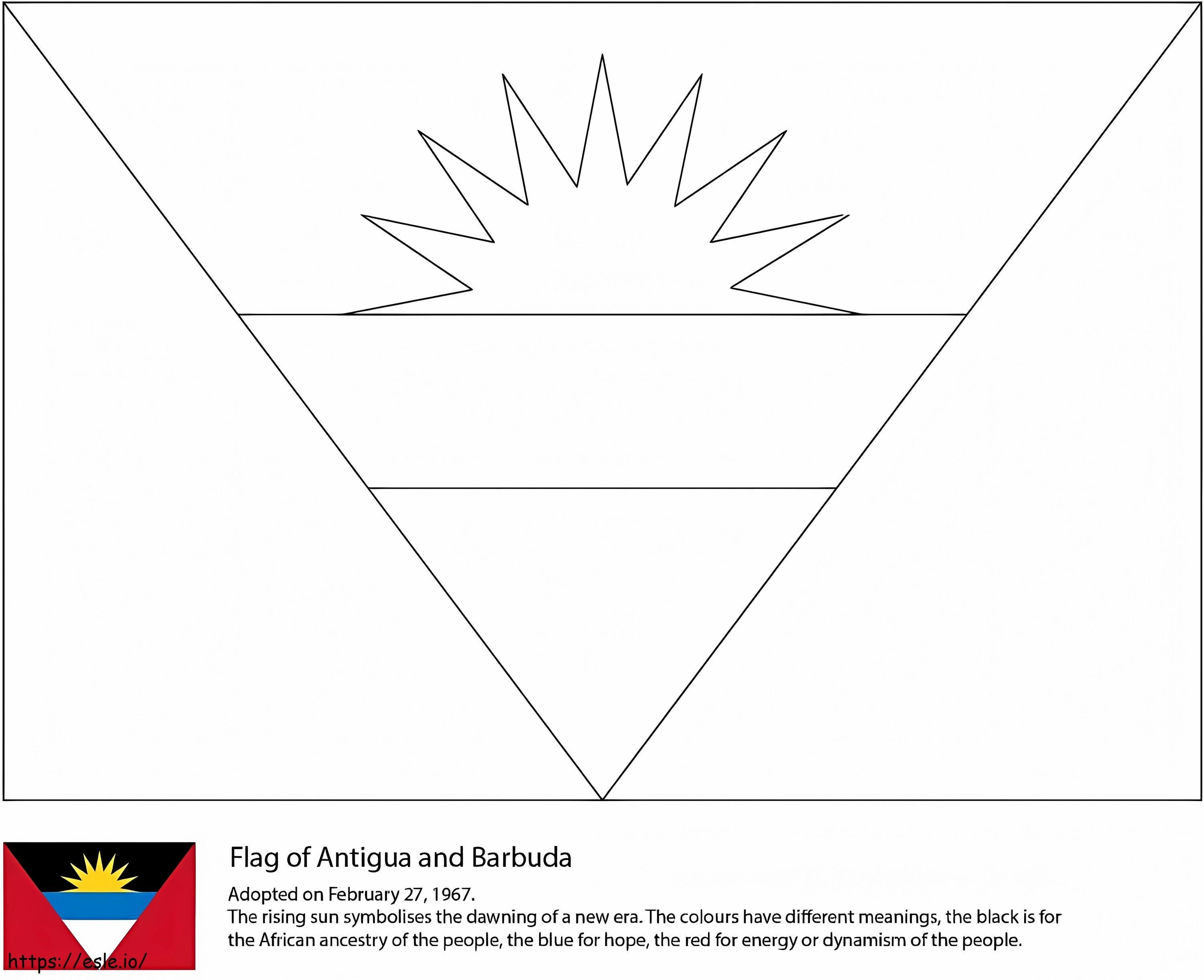 アンティグアバーブーダの国旗 2 ぬりえ - 塗り絵