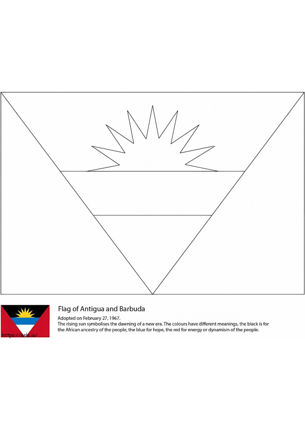 Flaga Antigui i Barbudy 2 kolorowanka