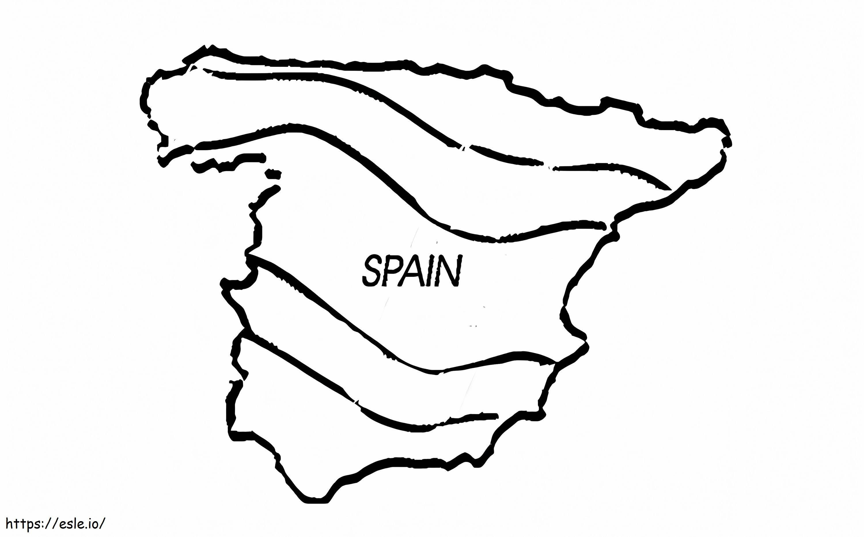 Mapa de España para colorear esquema para colorear