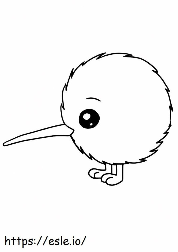 pájaro kiwi de dibujos animados para colorear