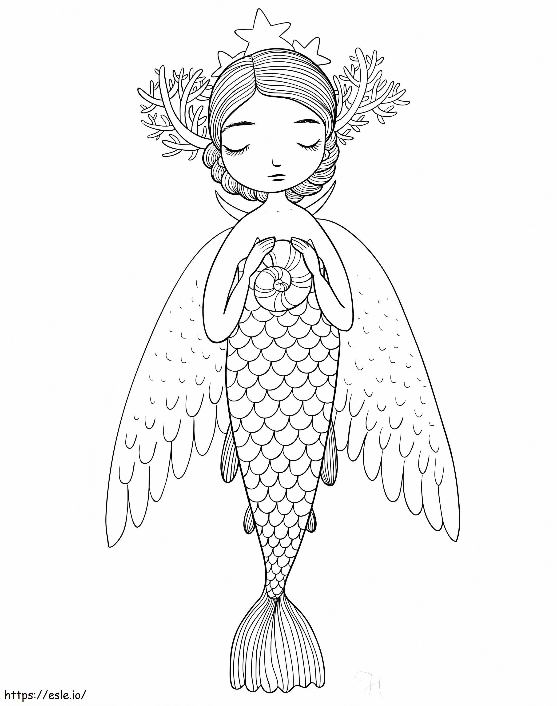 Angel Mermaid coloring page